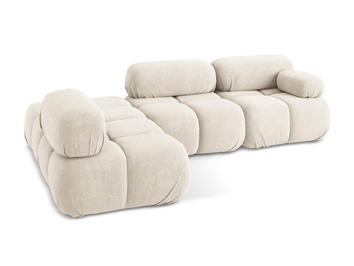 ECKSOFA Links Chenille Stoff Beige - Beige/Creme, Kunststoff/Textil (190/285cm) - Makamii