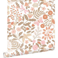 TAPETE Blumen und Vögel 53 cm x 10.05 m - Weiß, Papier (53/0.1cm) - ESTAhome