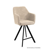 THEKENSTUHL (4er-Set) Delilah 57x104x60 Schwarz/Natur - Schwarz/Naturfarben, Kunststoff (60/104/57cm) - 58aufmkessel