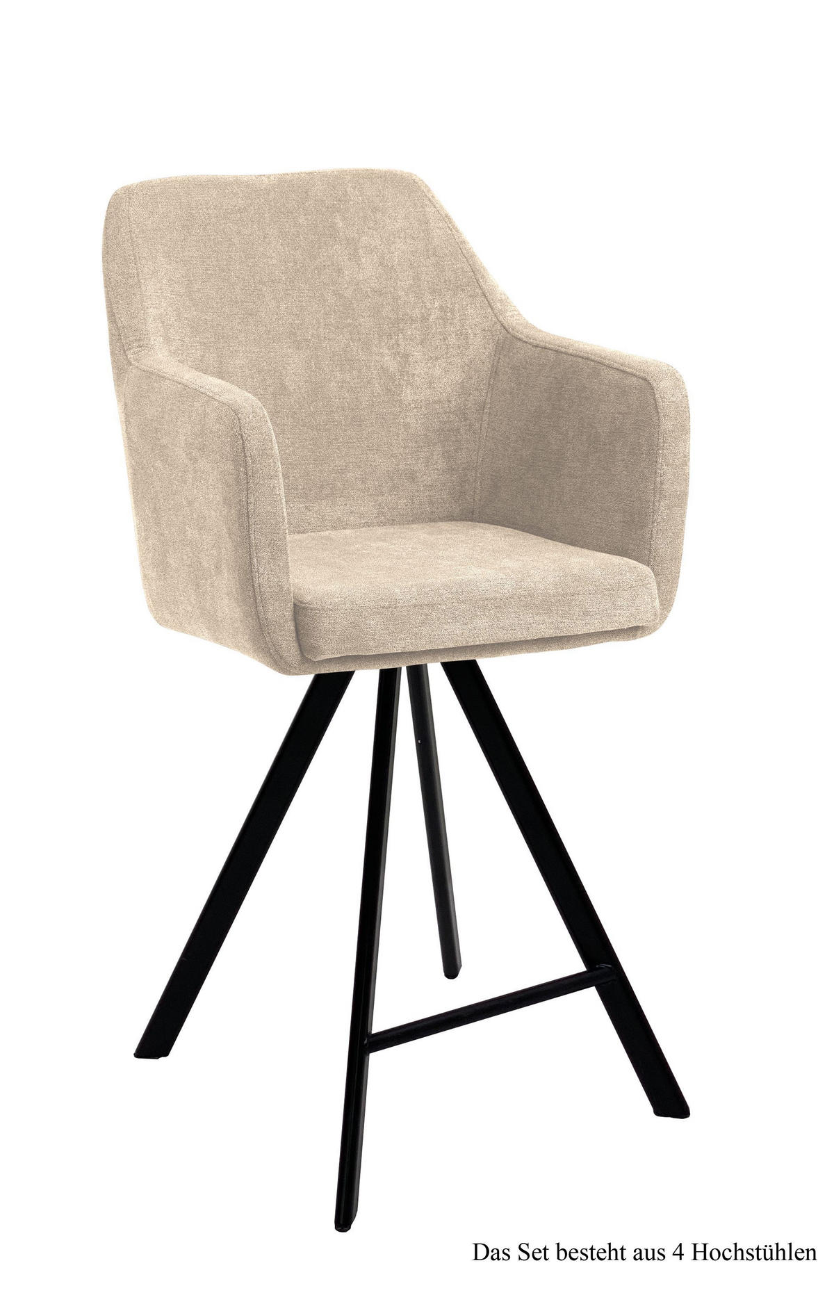 THEKENSTUHL (4er-Set) Delilah 57x104x60 Schwarz/Natur - Schwarz/Naturfarben, Kunststoff (60/104/57cm) - 58aufmkessel