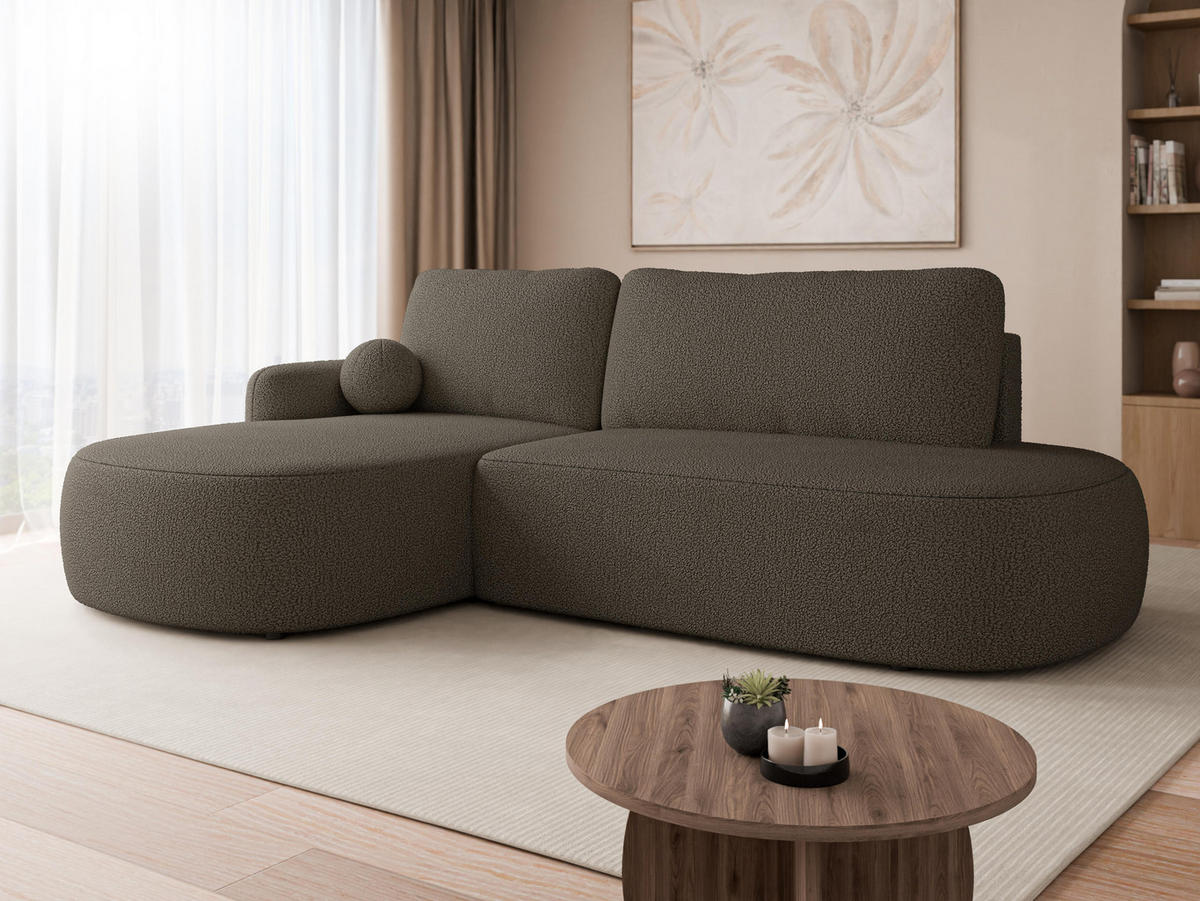 COLTAR Loridu O Premium, Stanga - culoare lemn wenge/negru, material plastic/material textil (274/174cm) - MIRJAN24