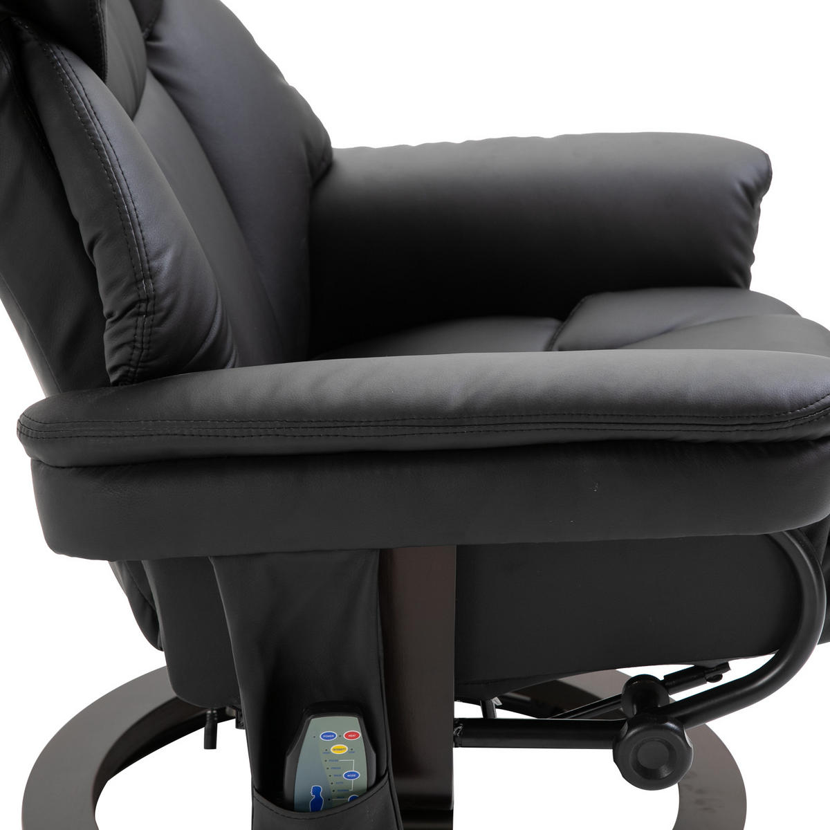 MASSAGESESSEL DE-06340 mit Fußhocker & Liegefunktion - Schwarz, Metall (82/101/79cm) - ComfortXL