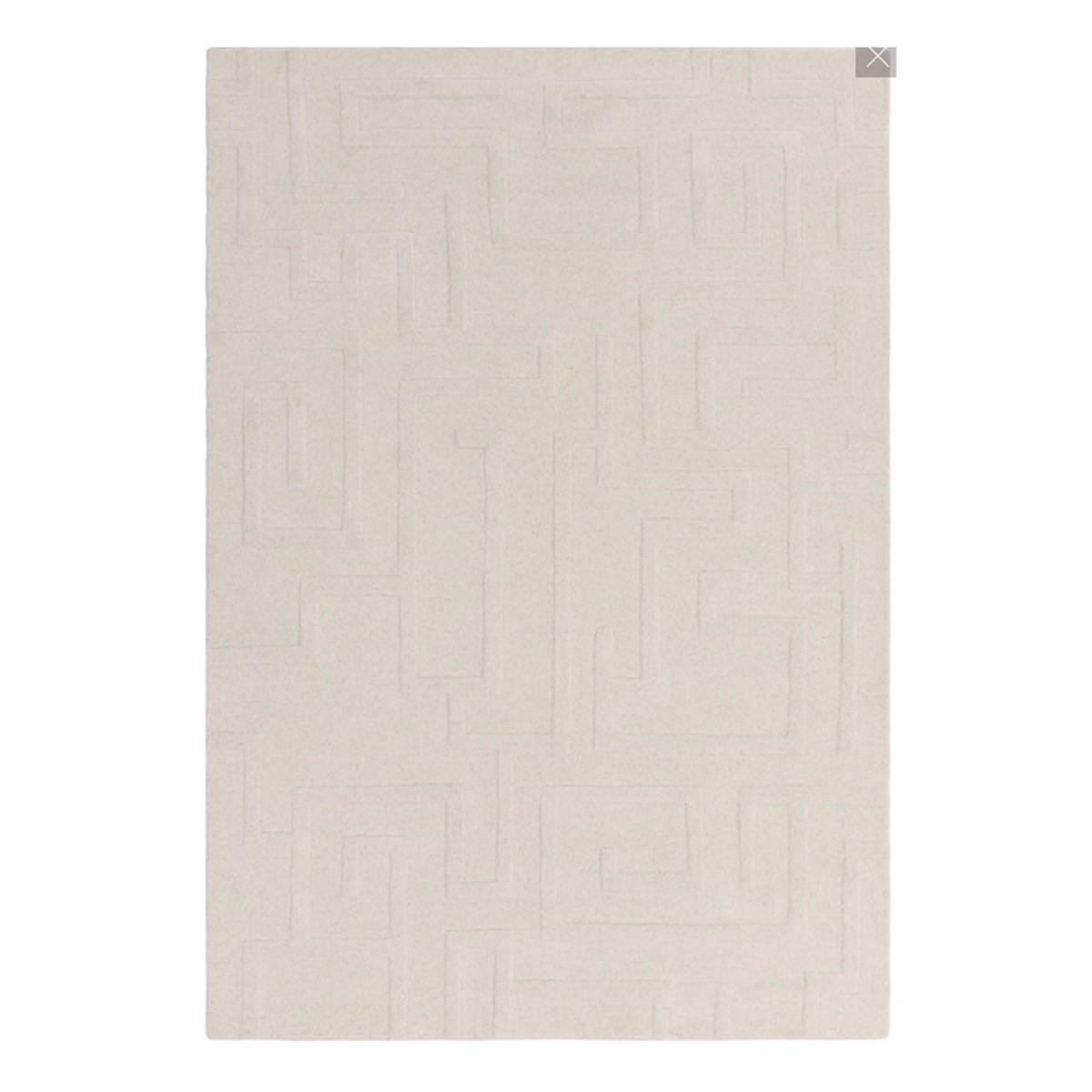 TEPPICH Moderner handgetufteter aus reiner Wolle für Wohn- und Schlafzimmer ZEMA Weiß 160 x 230 cm - Weiß, Naturmaterialien (160/230cm) - Novatrend