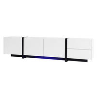 TV-ELEMENT170X30X39CM WeißHochglanz Schwarz Lowboard mit Stauraum - Weiß, Holz (43.18/24.13/93.98cm) - Raelunyi