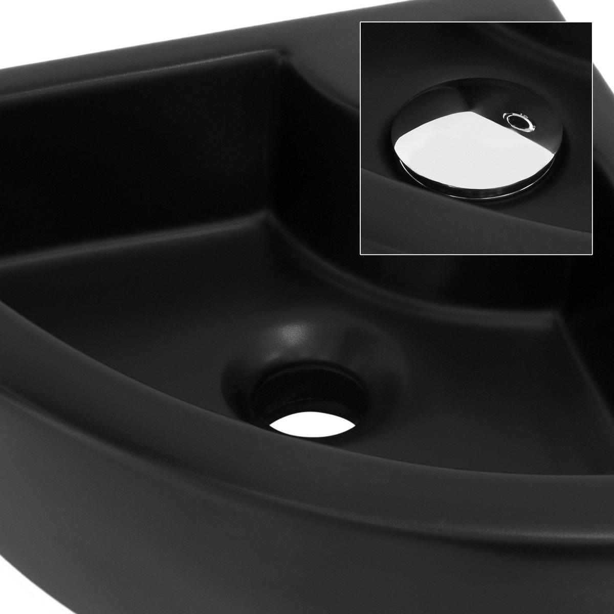 WASCHBECKEN - Schwarz, Keramik (33/13/46cm) - ML-DESIGN