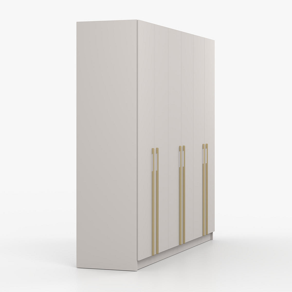 DREHTÜRENSCHRANK ROSA 6D 230/210/57 cm 6-türig Kaschmir - Kaschmir/Goldfarben, Holzwerkstoff/Metall (230/57/210cm) - imoebel24