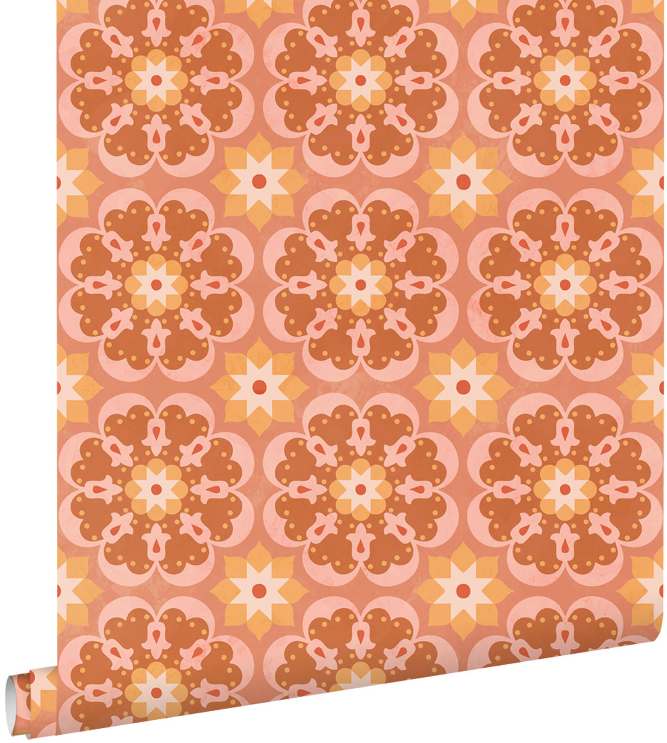 TAPETE Fliesenmuster 50 x 900 cm - Terracotta, Papier (50/900cm) - ESTAhome