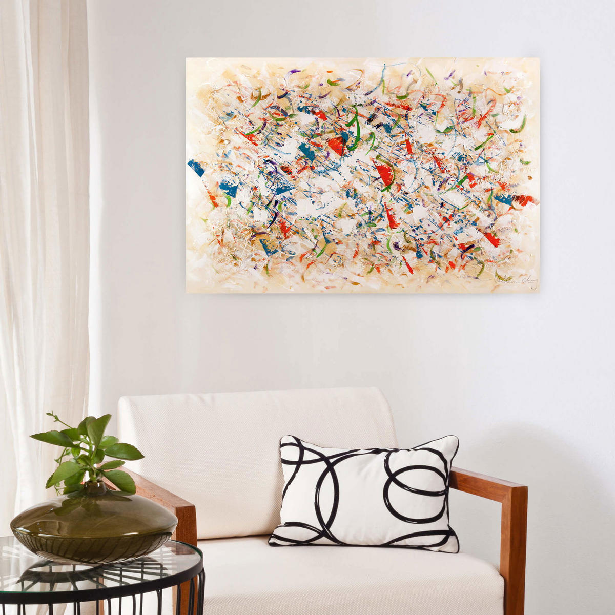 ACRYLBILD HANDGEMALT 120/80 cm - Beige/Multicolor, Holz/Textil (120/80cm) - KUNSTLOFT