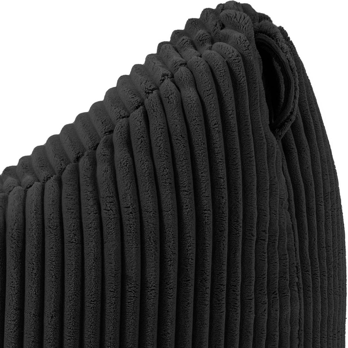 SITZSACK COSMO II aus Kordstoff, Schwarz - Schwarz, Textil (85/80/85cm) - KONSIMO®