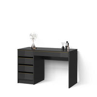 SCHMINKTISCH Imola Schwarz/Gold ohne Spiegel - Goldfarben/Schwarz, Holzwerkstoff (55/120/75cm) - Livinity®