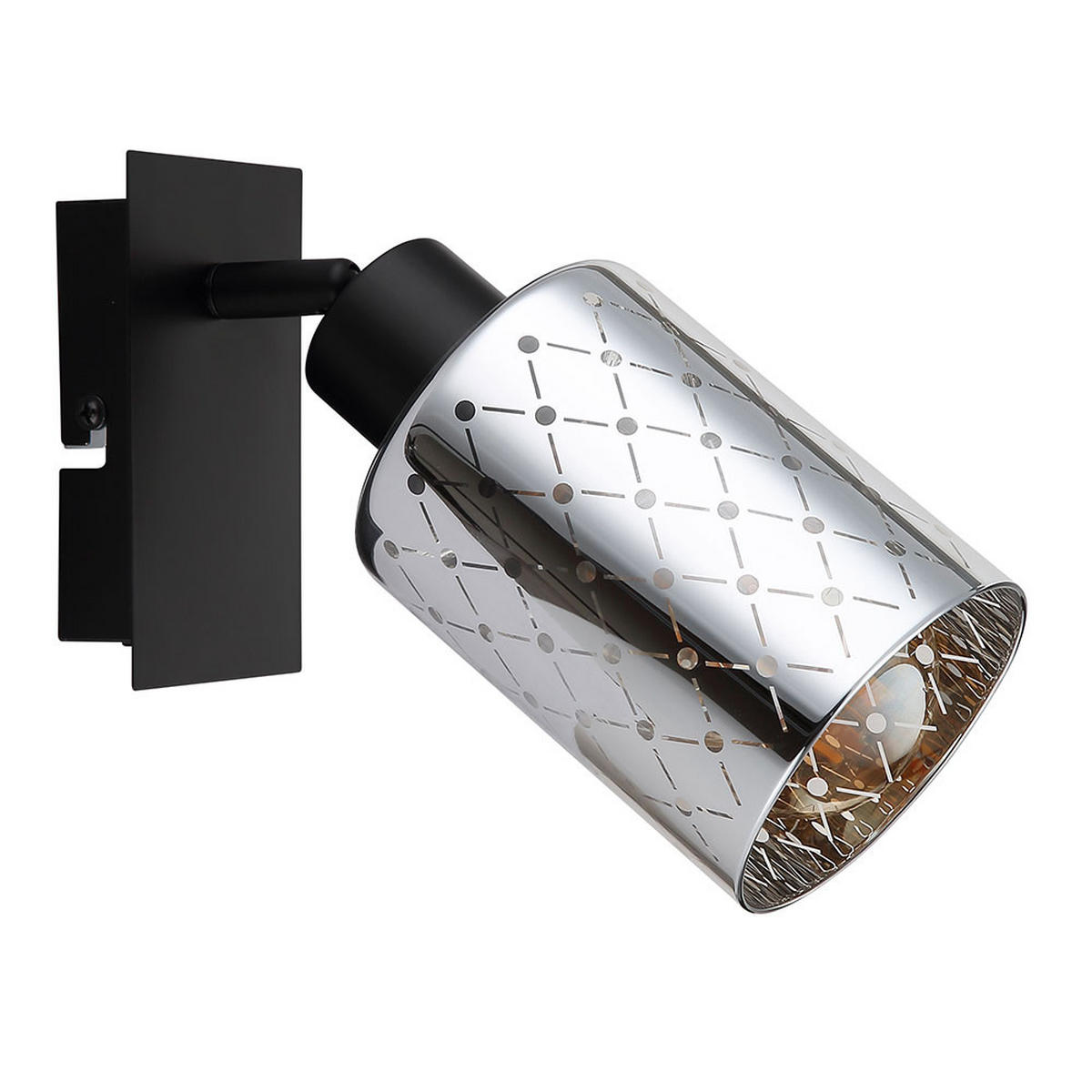 LED WANDLEUCHTE ALONSO, Metall, Schwarz, schwenkbar - Schwarz, Glas (9/20/16.5cm) - Globo Lighting