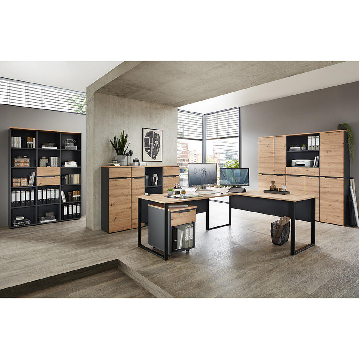 ROLLCONTAINER Manresa-36 - Braun, Holzwerkstoff (45/66/55cm) - Lomado