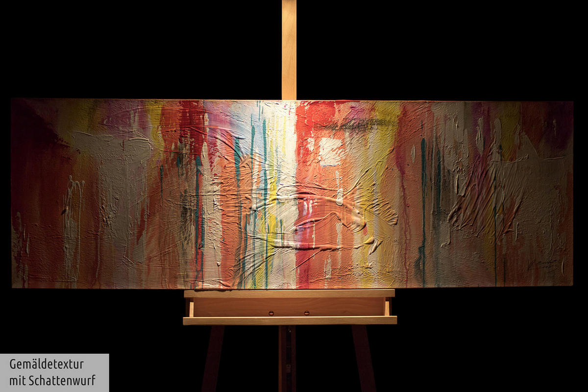 ÖLGEMÄLDE 150/50 cm - Rot, Holz/Textil (150/50cm) - KUNSTLOFT