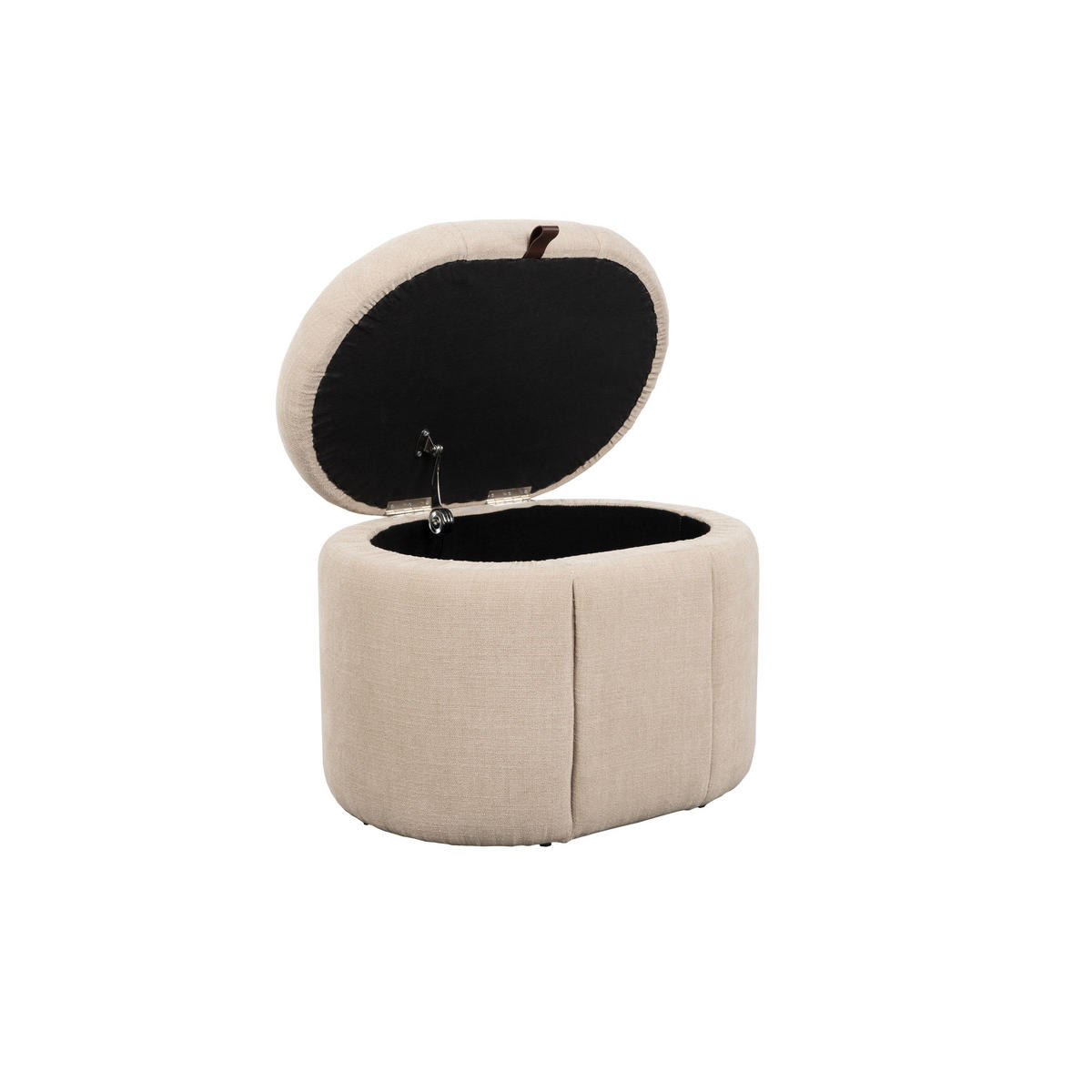 BANK Puffy mit Stauraum Beige M - Beige, Kunststoff (60/44/44cm) - Zuiver