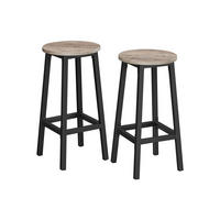 BARHOCKER 2ER-SET - Schwarz, Holzwerkstoff (32/65/32cm) - Hansiro
