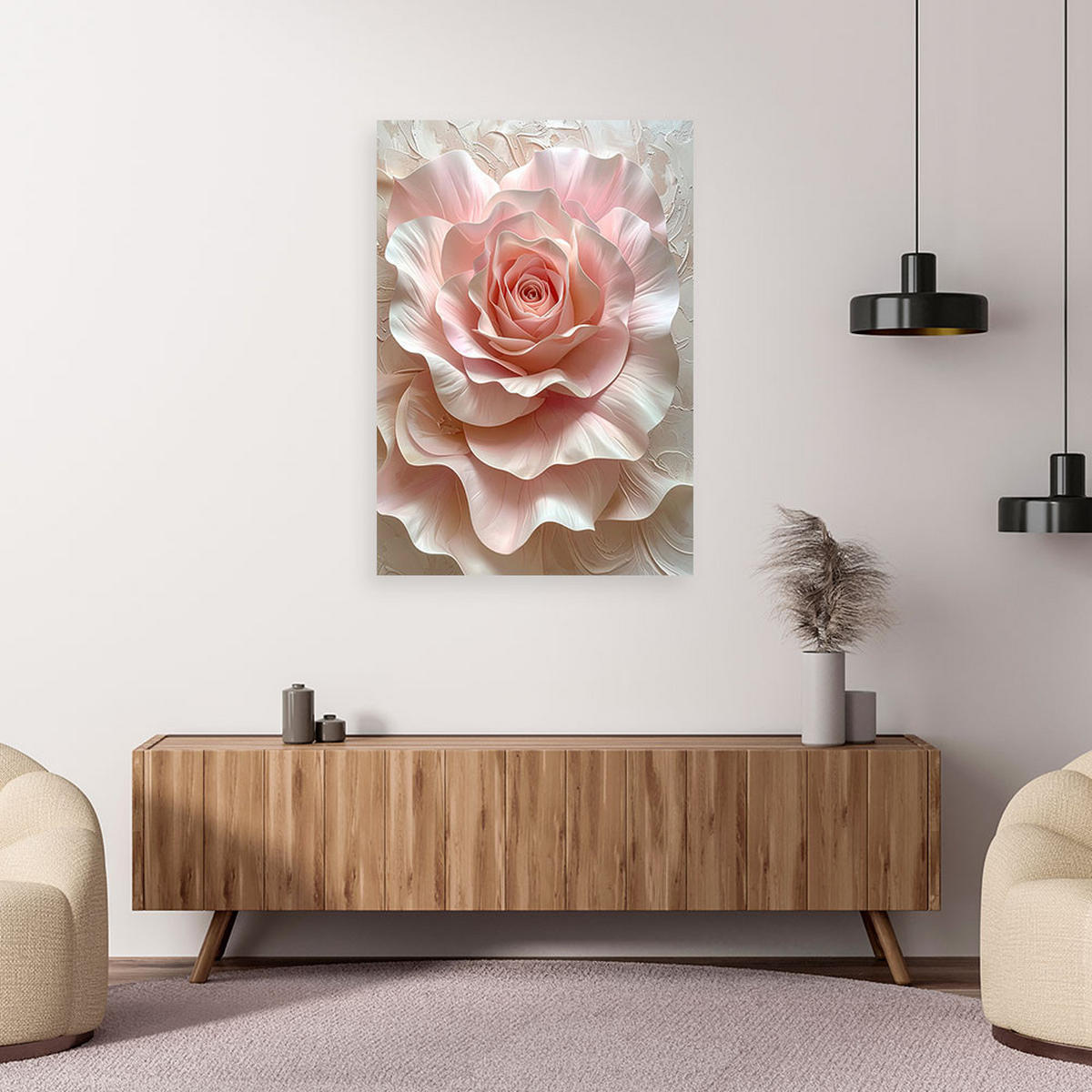 LEINWANDBILDER, Blume - Rosa, Textil (40/60cm) - Feeby