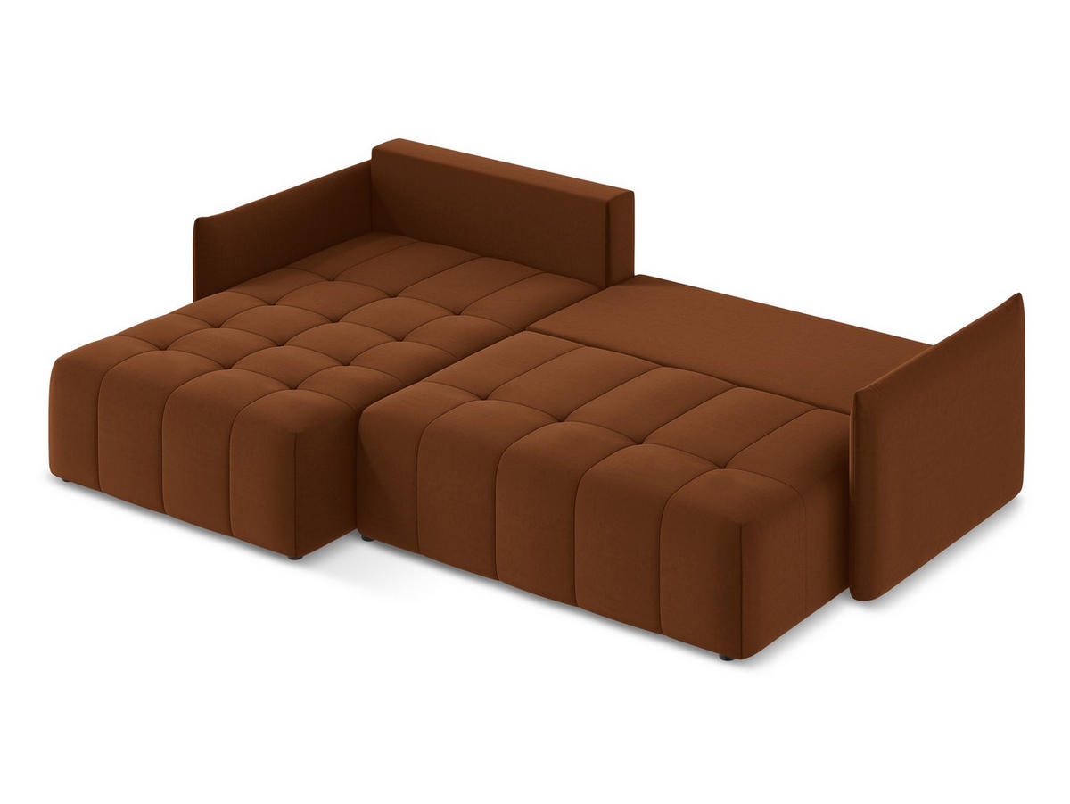 SOFAELEMENT Rechts Chenille Stoff Beige - Schwarz/Cappuccino, Holzwerkstoff/Kunststoff (91/75/166cm) - Makamii