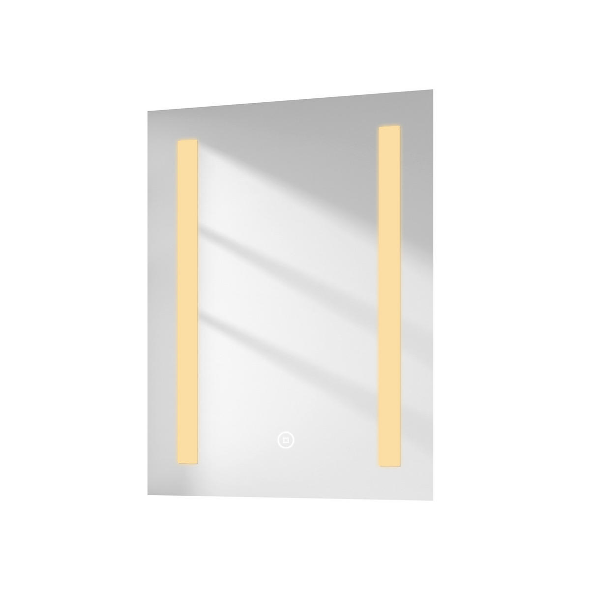 BADSPIEGEL mit Antibeschlag Beleuchtung Rechteckig 60/45 cm - Weiß, Glas (45/3/60cm) - EMKE
