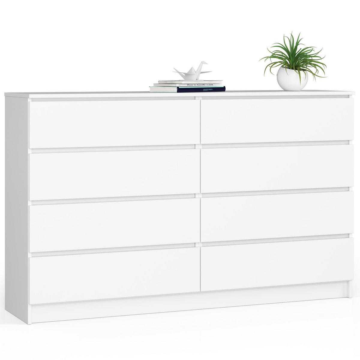 KOMMODE Weiß 160x40x99 cm - Weiß, Holzwerkstoff (160/99/40cm) - Akord