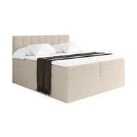 BOXSPRINGOVÁ POSTEL s matrací H3/H4 - OTTA KING - 120x200 cm Tmavě béžová - kapučínová, kompozitní dřevo (120/200cm) - ALTDECOR