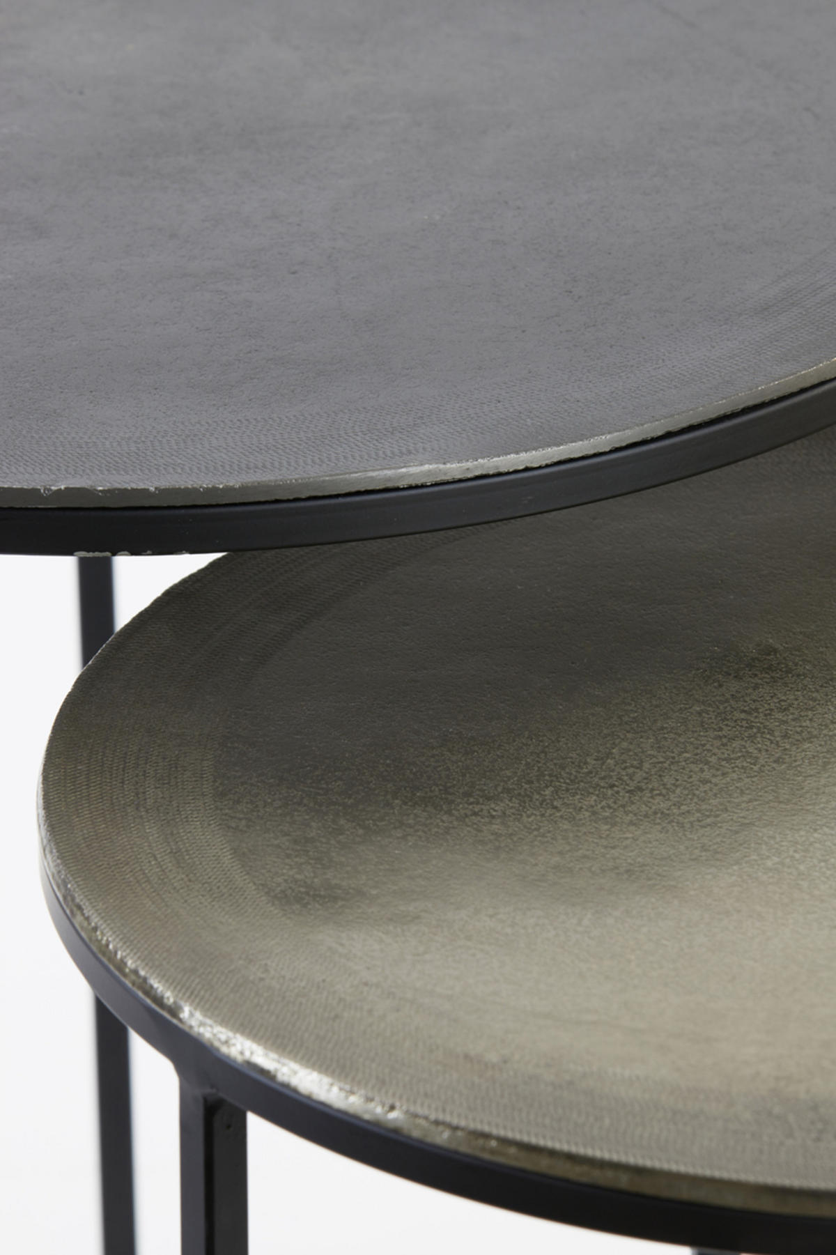 BEISTELLTISCH Talca Silber Ø49/50,5 cm 2er-Set - Anthrazit/Silberfarben, Metall (49/49/50.5cm) - Light & Living