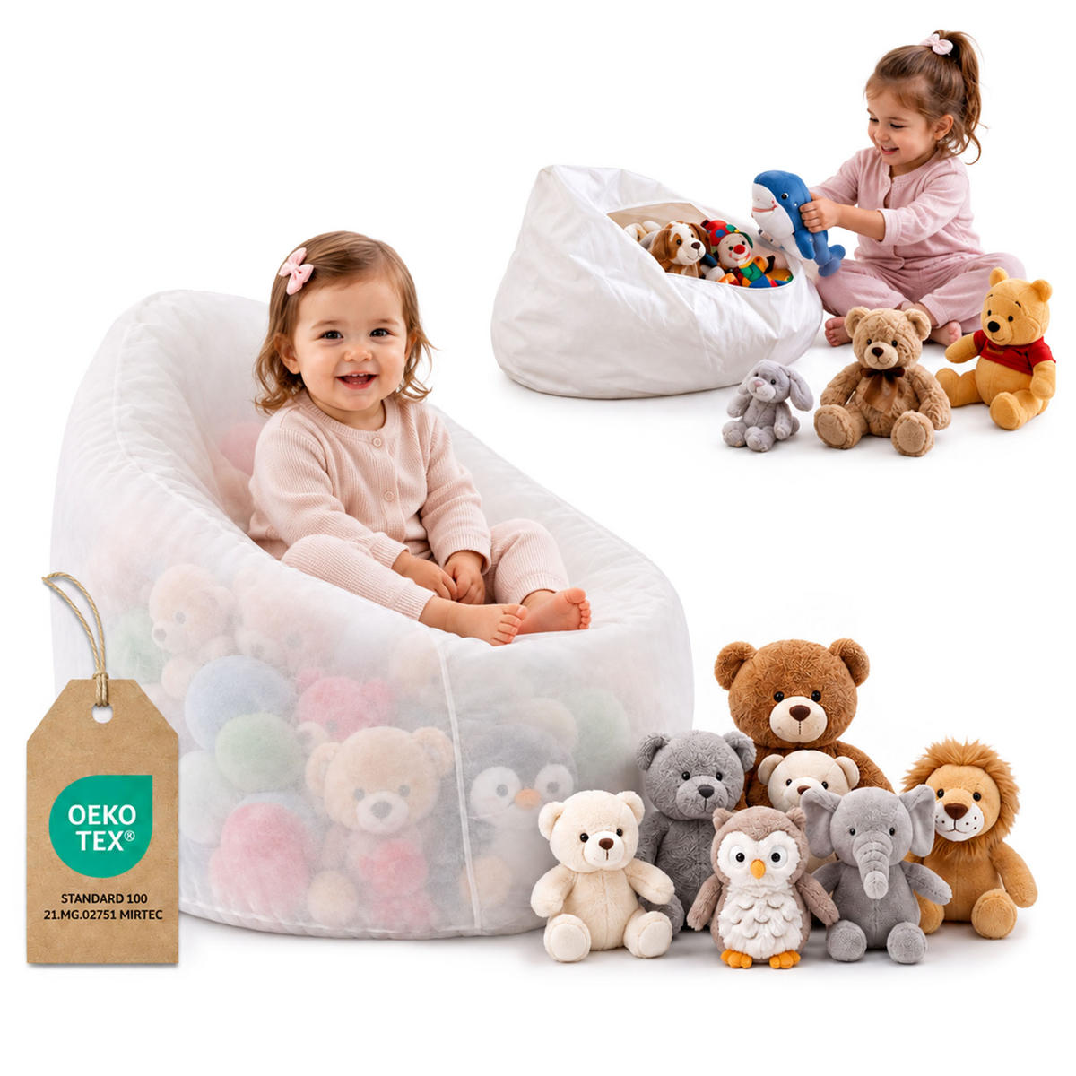 BEZUG Comfii Weiß 60/60/60 cm Vigofil 100 g/m² - Weiß, Textil (92/70cm) - Dreamroots