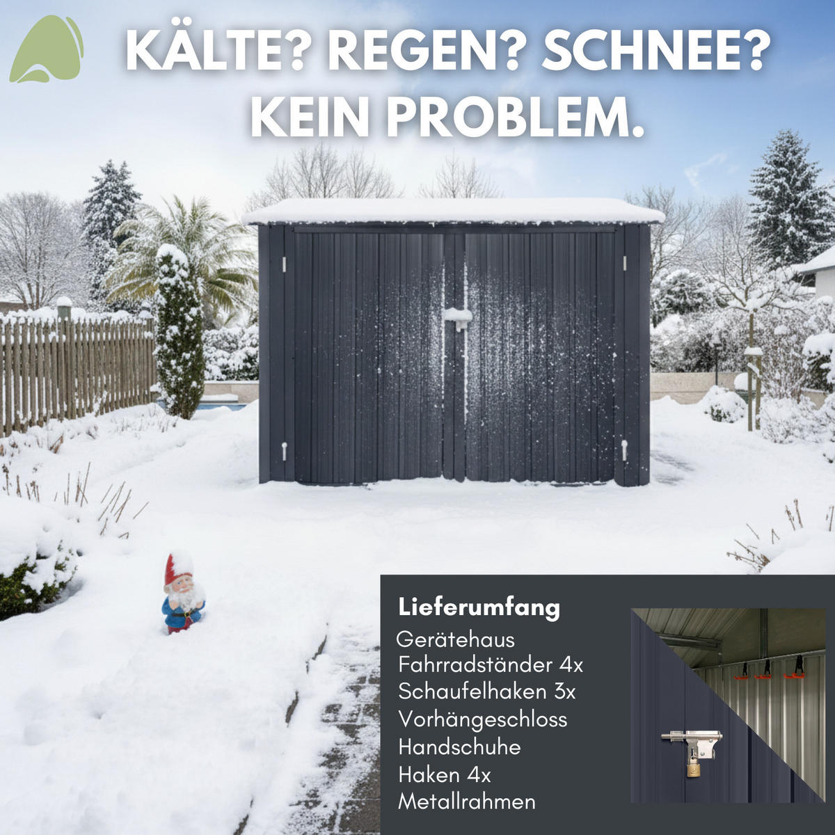 FAHRRADGARAGE 1er-Set - Anthrazit, Metall (192/162/220cm) - Albatros