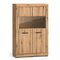 VITRINE Dora Evoke Eiche 92 / 40 / 144 cm - Eichefarben/Braun, Holz/Holzwerkstoff (92/144/40cm) - Feldmann-Wohnen