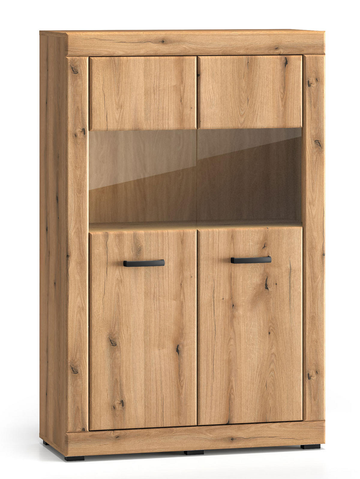 VITRINE Dora Evoke Eiche 92 / 40 / 144 cm - Eichefarben/Braun, Holz/Holzwerkstoff (92/144/40cm) - Feldmann-Wohnen