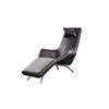 RELAXLIEGE CAVAL Grau Leder - Silberfarben/Grau, Leder/Metall (79/95/157cm) - KAWOLA