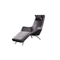 RELAXLIEGE CAVAL Grau Leder - Silberfarben/Grau, Leder/Metall (79/95/157cm) - KAWOLA