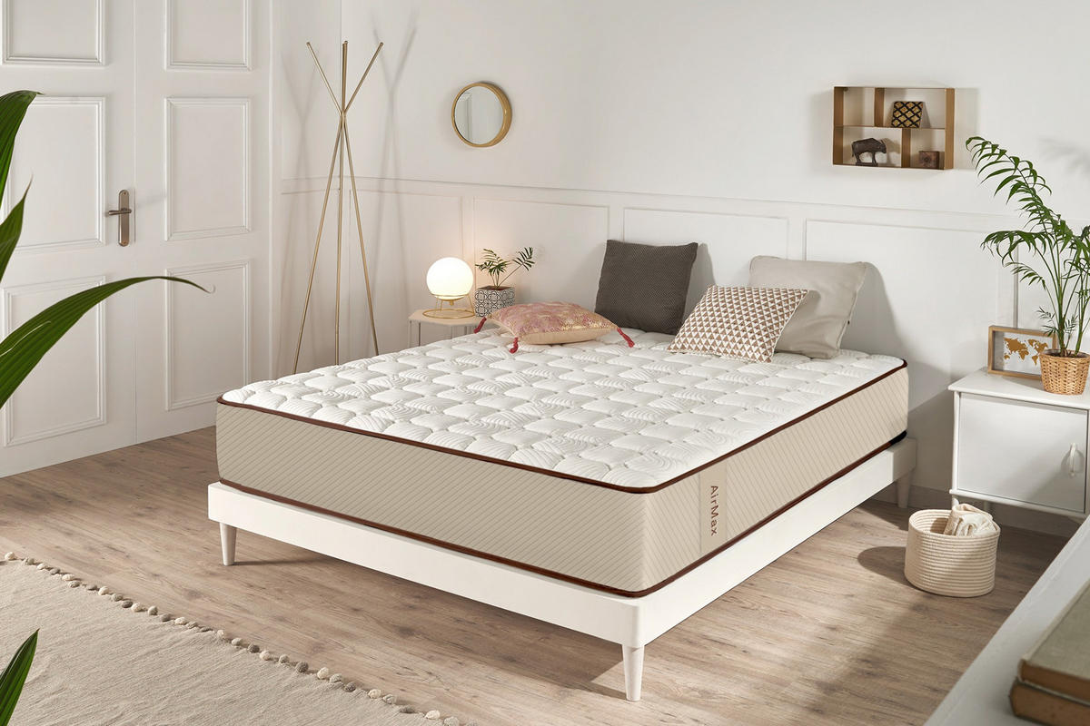 MATRATZE Air Max Braun 25 cm - 160X200 cm - Beige, Textil (160/200cm) - Moonia