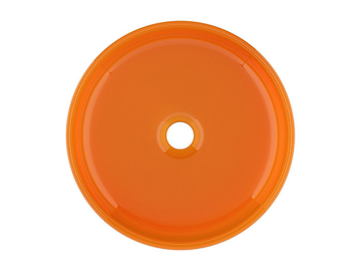 AUFSATZWASCHBECKEN - 40 cm x 40 cm - harz - orange Spavo - Orange, Kunststoff (40/13.5/40cm) - Vente-Unique