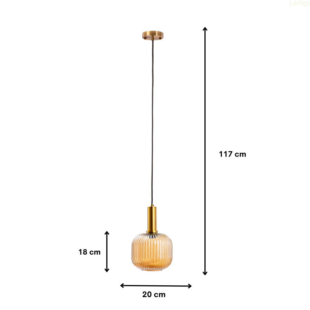 PENDELLEUCHTE Paris - Goldfarben/Schwarz, Glas/Metall (20/20/117cm)