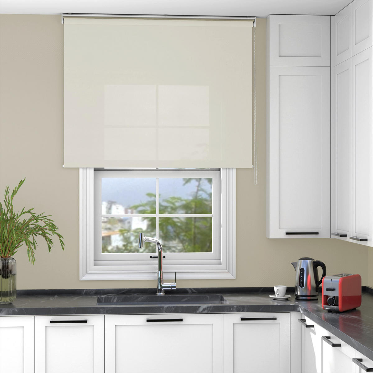 ROLLO blickdicht - Beige, Textil (75/220cm) - Deco-Raum