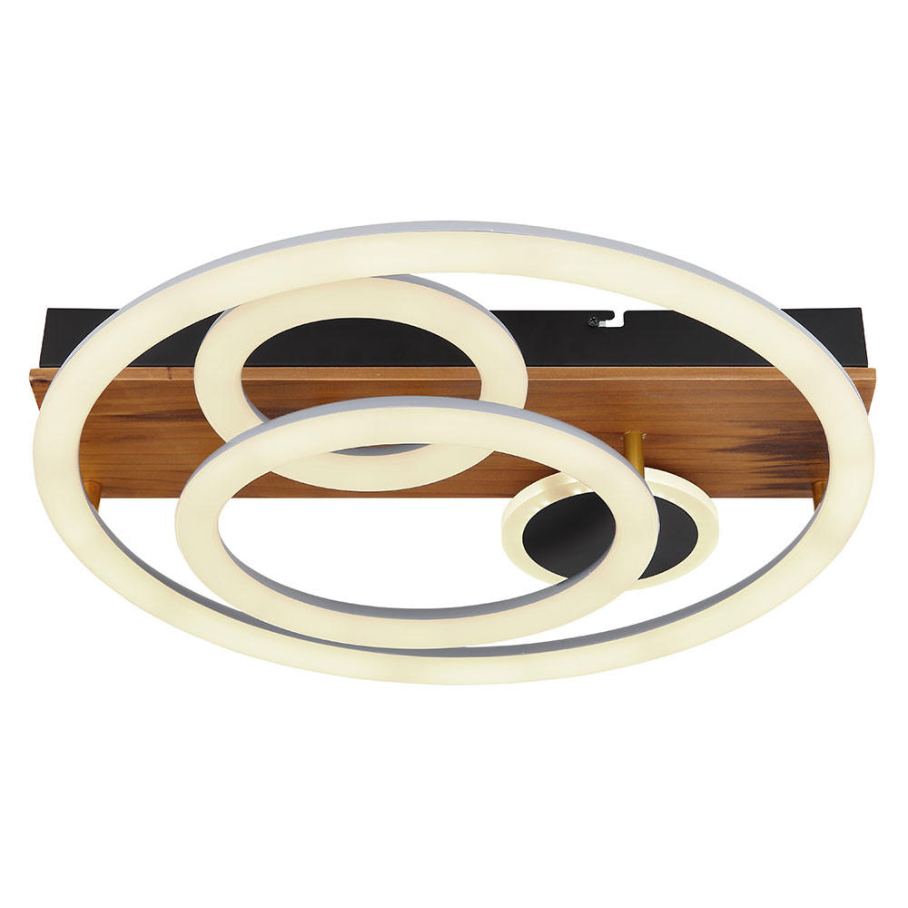 LED DECKENLEUCHTE DARRYL Braun - Braun, Holz (48/48/11cm) - Globo Lighting