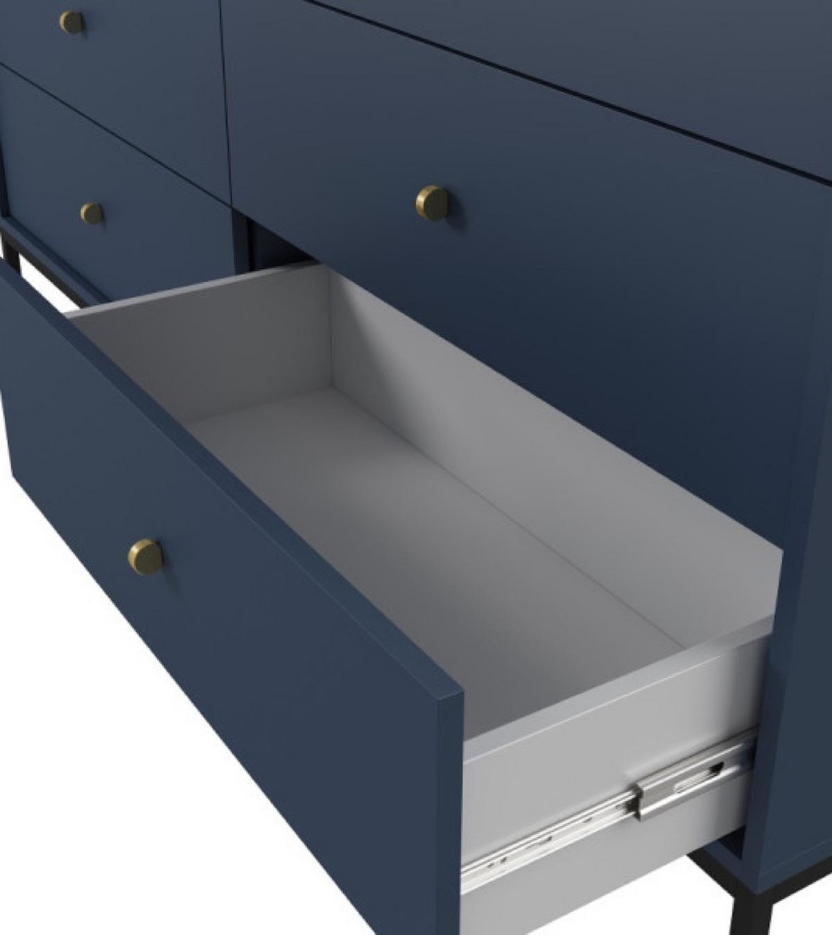 SIDEBOARD Blau MONAKO MKS154 Mit Schubladen Schwarz - Blau, Holzwerkstoff (154/91/39cm) - Sepro Meble