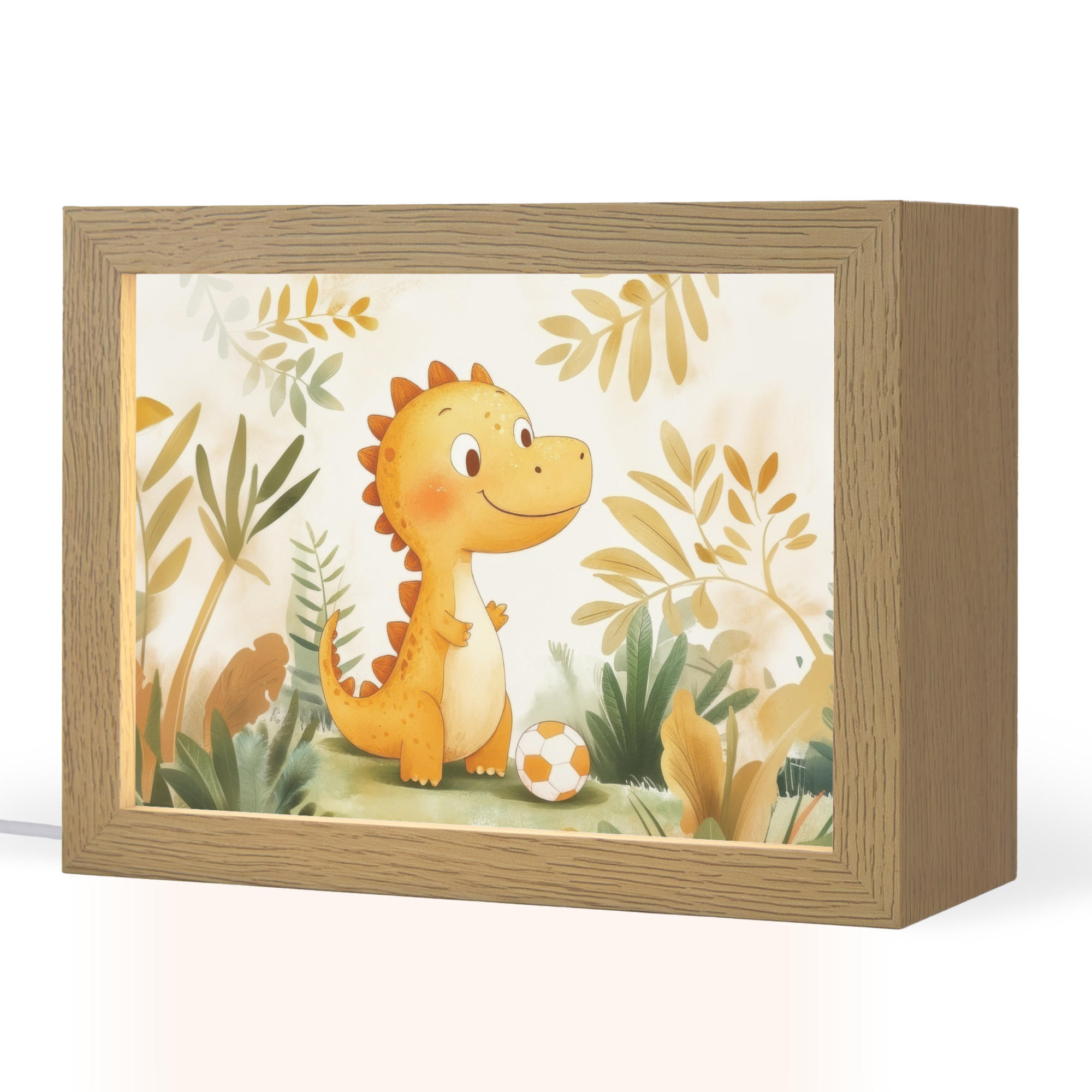 OnlyWow NOČNÍ LAMPIČKA Dino - Fotbal - Orange 20x15 cm