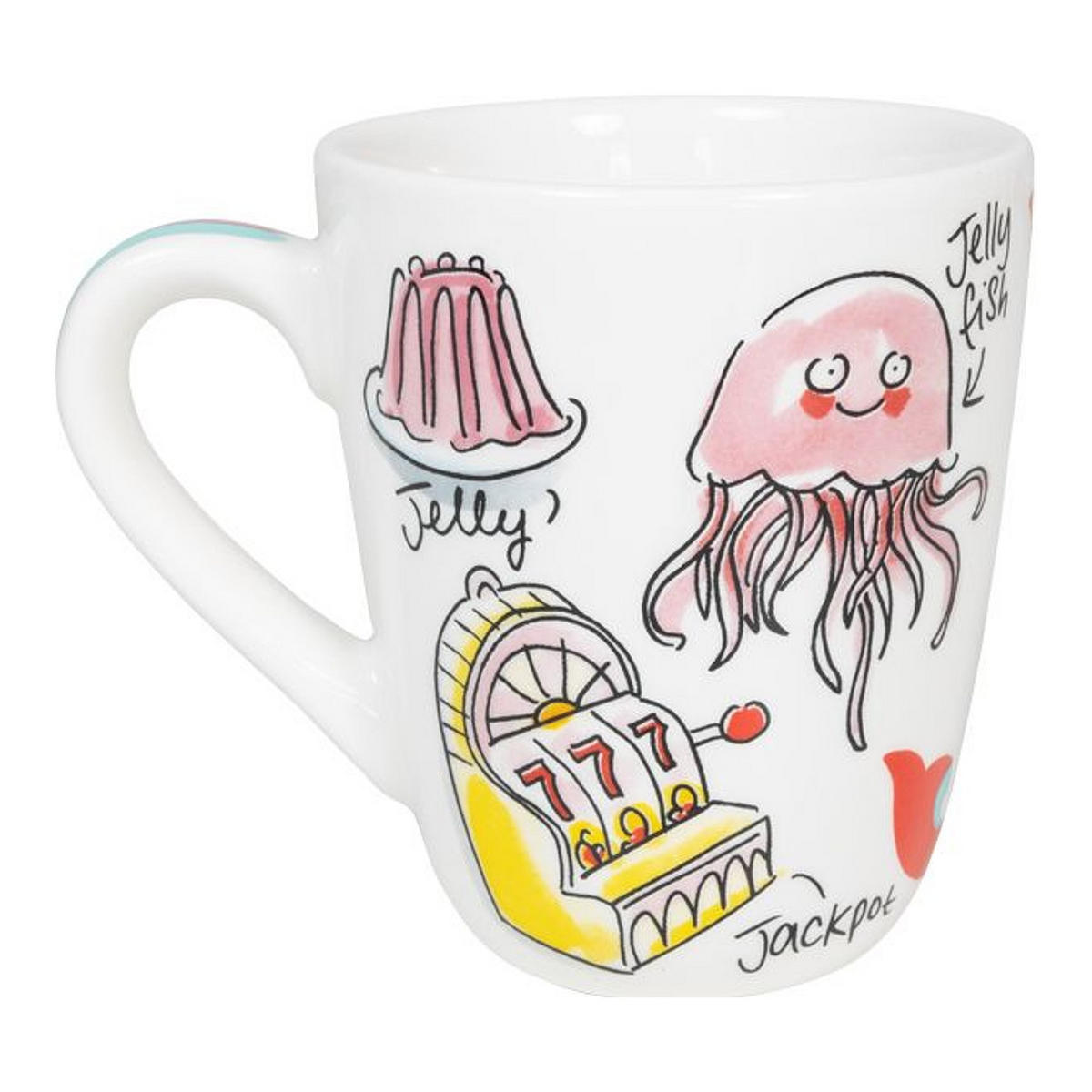 BECHER Liebesbrief J in Bunt - 350 ml - Multicolor, Keramik (0.35L) - Blond Amsterdam