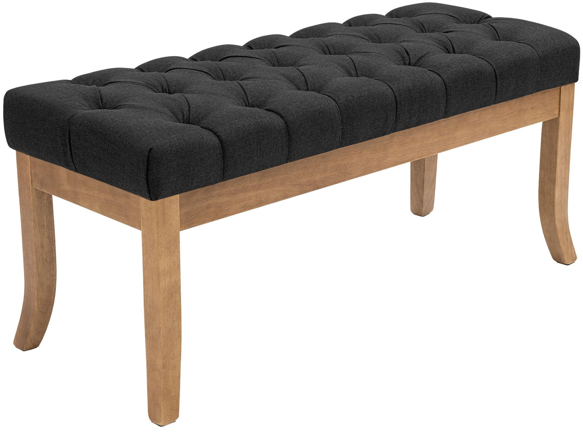 SITZBANK 100/38 cm Stoff Dunkelgrau - Dunkelgrau/Naturfarben, Holz/Textil (100/46/38cm) - CLP