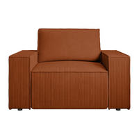 SESSEL mit gerader Rückenlehne - 1 Person - Samt, Stoff - Terracotta - - Terracotta, Textil (120/85/86cm) - Vente-Unique