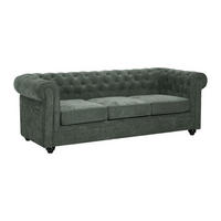 3-SITZER-SOFA - Stoff - Grün - CHESTERFIELD - Grün, Textil (88/72/205cm) - Vente-Unique