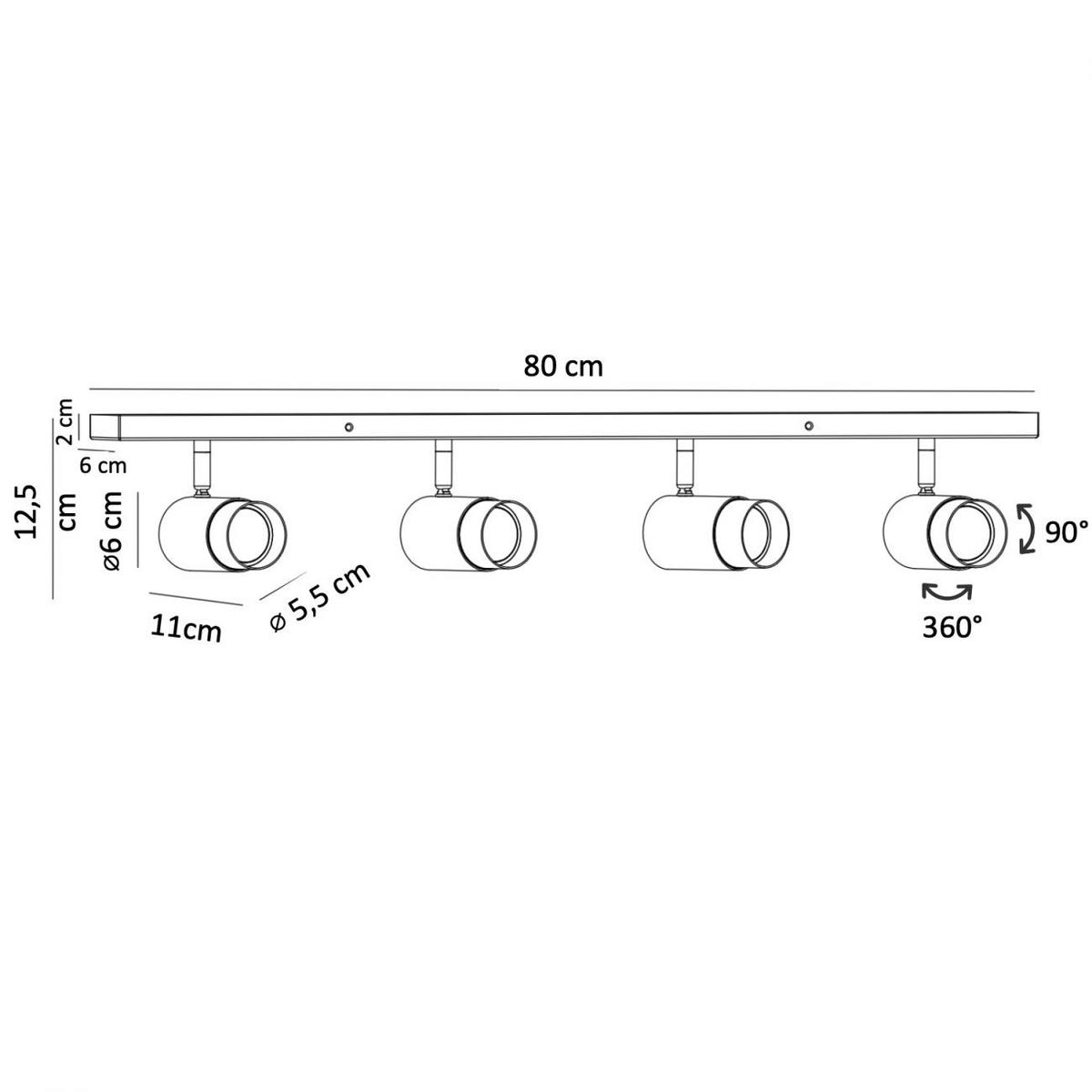 DECKENLEUCHTE Pozzo, Schwarz und gold, 80cm - Goldfarben, Metall (80/6/12.5cm) - KOSILUM