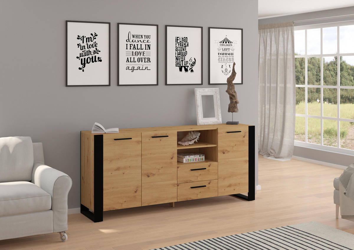 KOMMODE Artisann 197/87/45 - Eiche Artisan, Holzwerkstoff (197/87/45cm) - RAUMHIRSCH FURNITURE