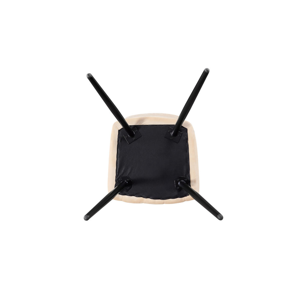 STUHL 4er-Set Samtcreme - Weiß, Metall (55/82/59cm) - Life Interiors