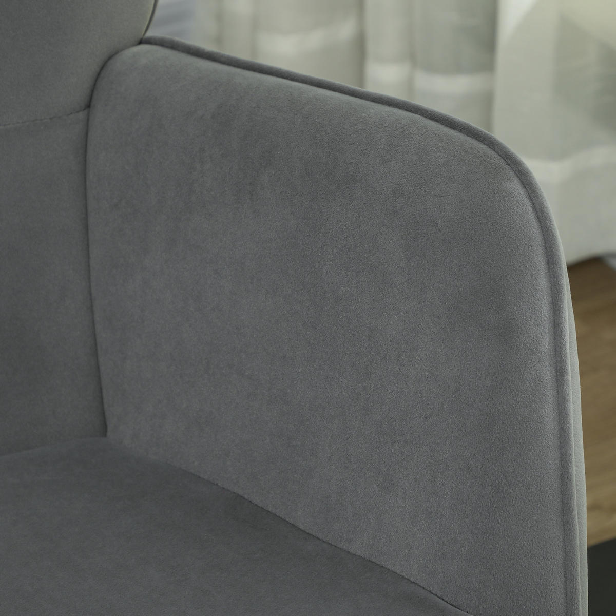 SCHAUKELSTUHL Samt-Bezug mit Armlehnen 71/98/101 cm Dunkelgrau - Dunkelgrau, Textil (98/101/71cm) - Redom