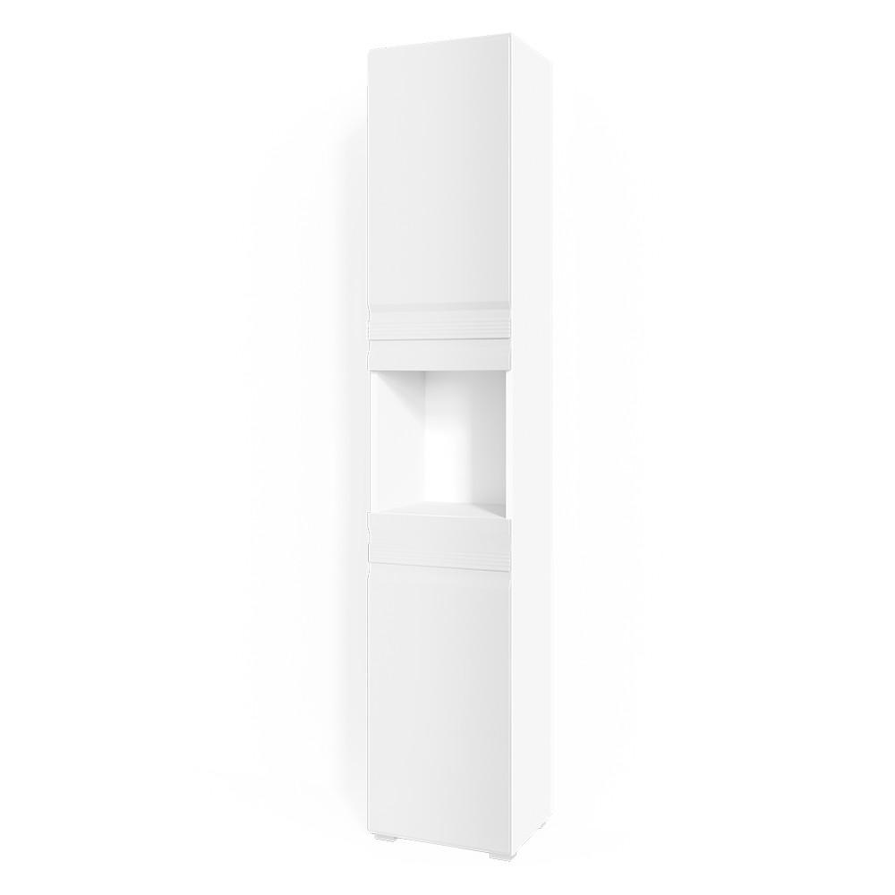 BADSCHRANK Freddy Weiß 36.4 x 190.5 cm - Weiß Hochglanz, Holzwerkstoff (36.4/190.5/31cm) - Vicco
