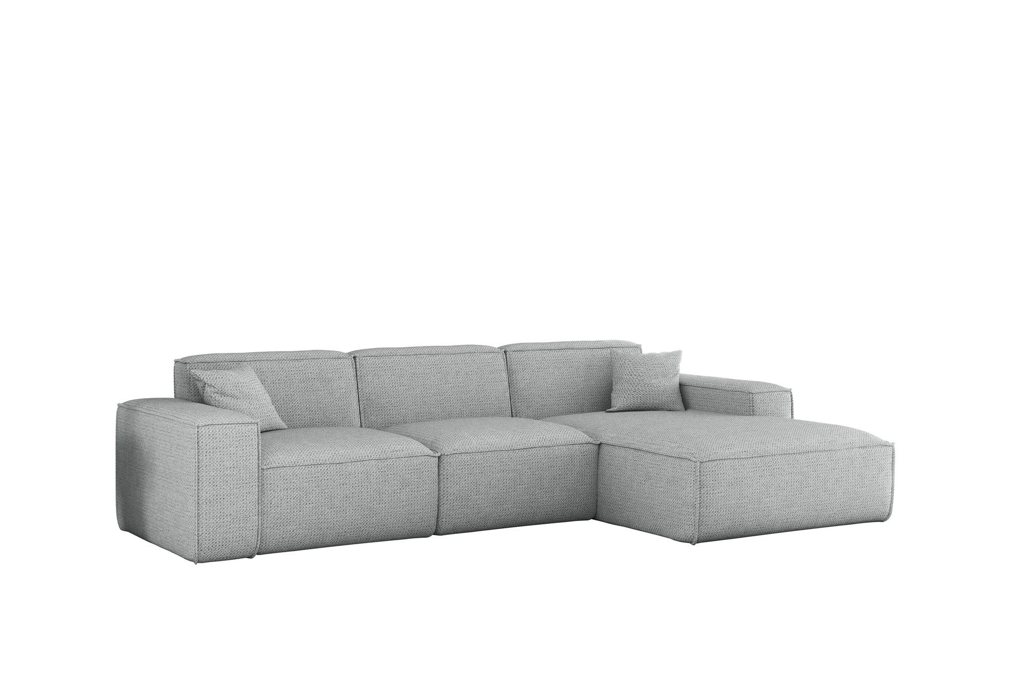 ECKSOFA Celes Premium In Artico - Hellgrau, Holzwerkstoff/Textil (266/165cm) - Fun Möbel