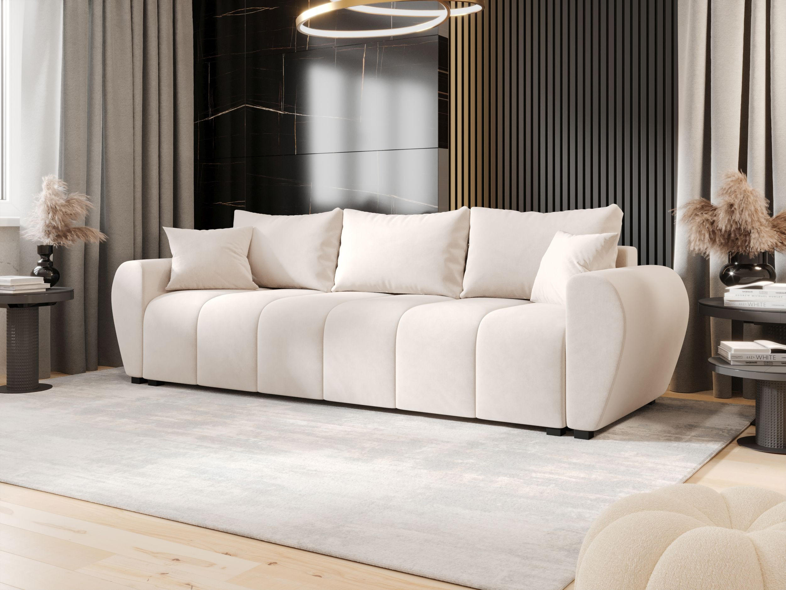 SOFA MOLISA mit Schlaffunktion ITAKA 16 mit Stauraum - Creme, Textil (86/82/246cm) - Bedante