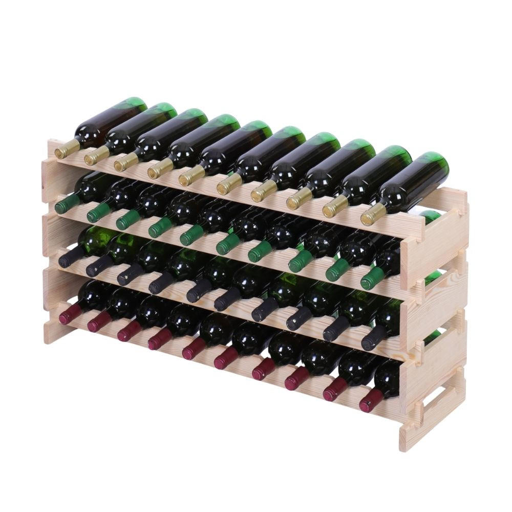 WEINREGAL VINOTECA FLEX PRO HxBxT 51x103x28cm 40 Flaschen auf 4 Ebenen Natur unbehandelt - Naturfarben, Holz (103/51/28cm) - PROREGAL